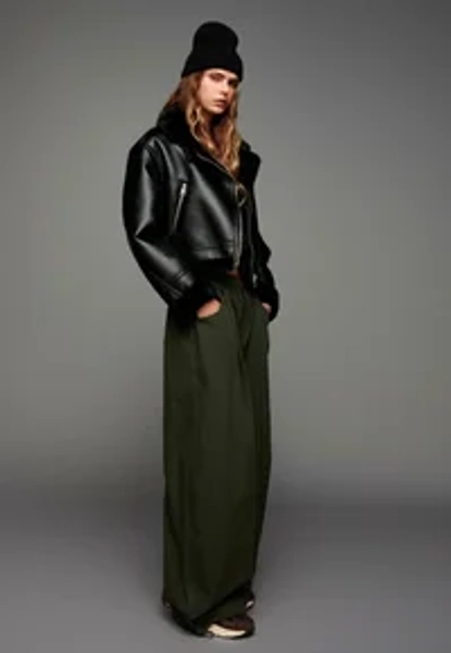 DOUBLE-FACED - Imiteret læderjakke - black