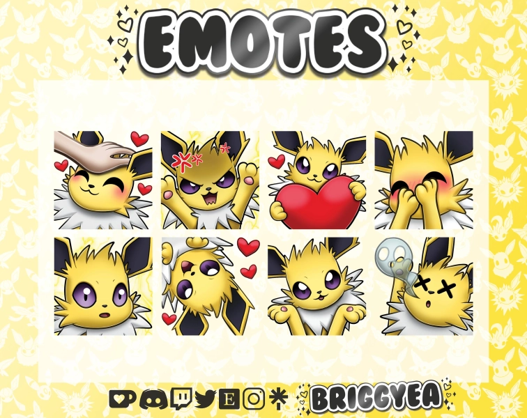 Jolteon Pokemon emote set