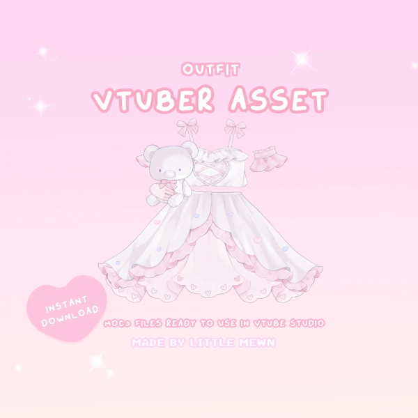 VTuber Asset | Rigged Melty Hearts Outfit