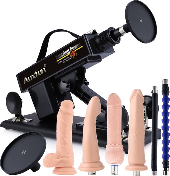 Auxfun® Basic Sexmachine - Pakket Lorenzo Met Dildo’s en Accessoires | bol