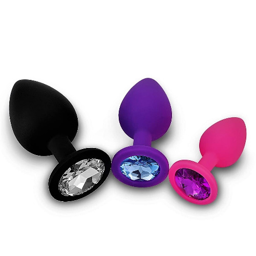 DasWas Anaal Butt Plug Triple Set | Glad + Zacht voor de Huid | Seksspeeltjes voor Volwassenen voor Vrouwen + Mannen | Siliconen Anaalpluggen