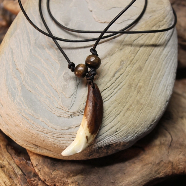 Large Wolf Tooth Necklace Wolf Teeth Necklace Wolf Necklace Wolf Tooth Necklace Adjustable African Native American Large Wolf Tooth Necklace