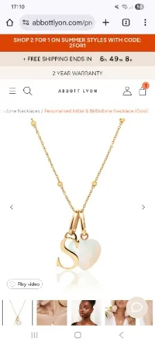 Personalised Initial & Birthstone Necklace (Gold) | 14 - 16 in