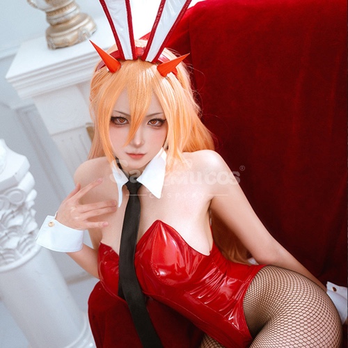 【In Stock】Anime Chainsaw Man Cosplay Bunny Girl Makima/Power Cosplay Costume - Power / S