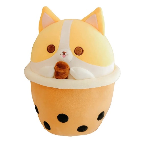 Squishy Boba Cat Plush Toy: Soft, Adorable Cartoon Animal Plushie! - Dog / 30cm