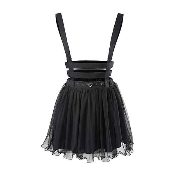 Littleforbig Mesh Overall Skirt Romper - Heartbreaker Jumper Skirt