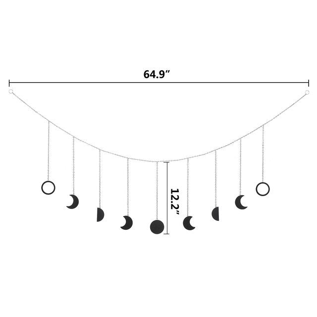 Black moon phase garland