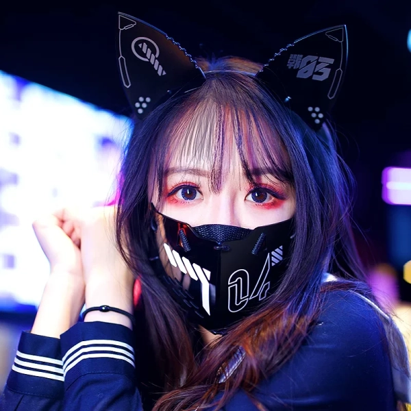 Game CyberPunk Cosplay Masks Helmet For Women Men Cat Ears Hairhoop Halloween Carnival Masks Music Festival Costumes Accessories - AliExpress 200000532