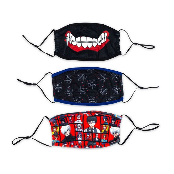 Tokyo Ghoul - 3 Pack Adjustable Face Masks