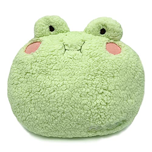 Mislaxy Niedliches Plüschkissen, Sofakissen Kuscheltiere Kawaii Weiche Sofadekoration, Geschenke für Geburtstag Weihnachten 35x27cm (Frosch) - Frosch