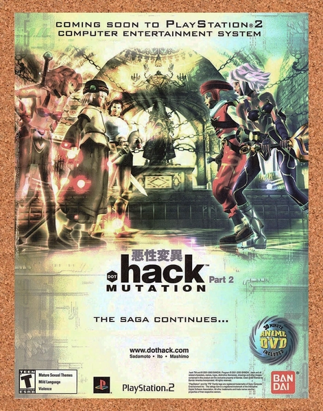 Dot Hack Mutation Part 2 PS2 PS2 Original 2006 Ad - Video Game Promo