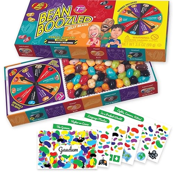 Jelly Belly Bean Boozled Jelly Beans Game NEW EDITION + 5 Gaudum Game Cards (