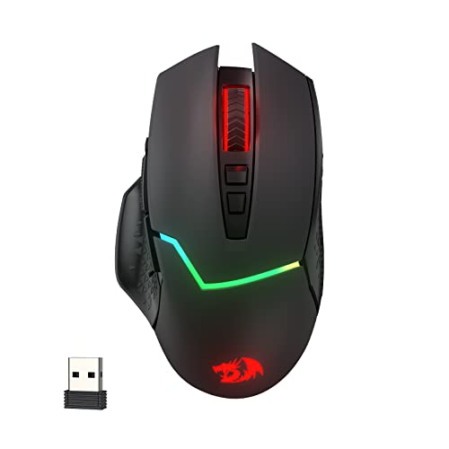 Redragon M690 PRO Wireless Gaming Mouse, 8000 DPI Wired/Wireless Gamer Mouse w/Rapid Fire Key, 8 Macro Buttons, Ergonomic Design for PC/Mac/Laptop - M690 PRO Black