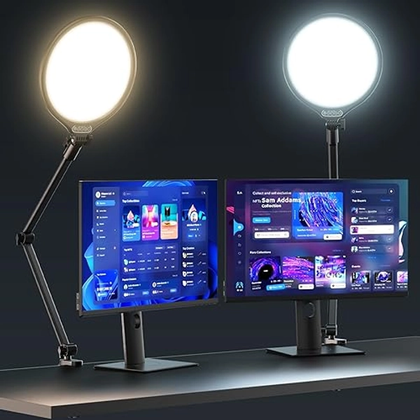 UBeesize 10" Key Light for Streaming, Desk Ring Light with Adjustable Arm, Zoom Lighting for Home Office, Gaming, Podcast, Video Calls, and Recording