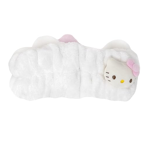 The Crème Shop Plush Spa Headband with Hello Kitty's Signature Bow (Pink) | Cruelty-Free & Vegan - Pink - 1 Count (Pack of 1)