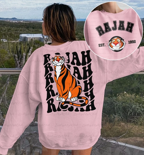 Jasmine Rajah Tiger 2 Sided Sweatshirt, Aladdin Characters Cosplay, Aladdin Magic Lamp, Jasmine Princess Rajah Tiger, Magic Kingdom, MYA013