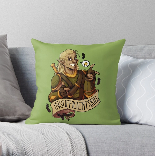 Dao Zevran Throw Pillow | Dragon Age Merch