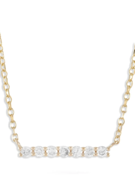 LB Exclusive 14K yellow gold Bar diamond necklace | One Size