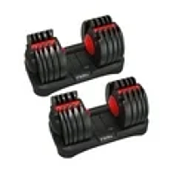 (2 pack) FitRx Adjustable Dumbbells, 52.5lb SmartBell Dumbbell Set with Quick-Select Weights for Home Gym