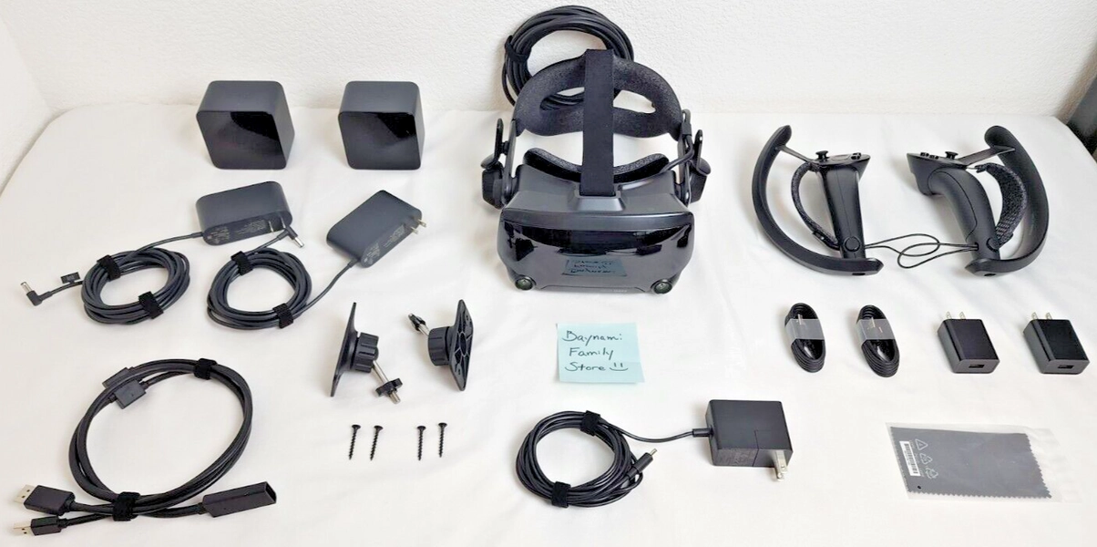 Valve Index PC & Console VR Headset Full Kit w/ 1.0 Base Stations ~ A+ Condition