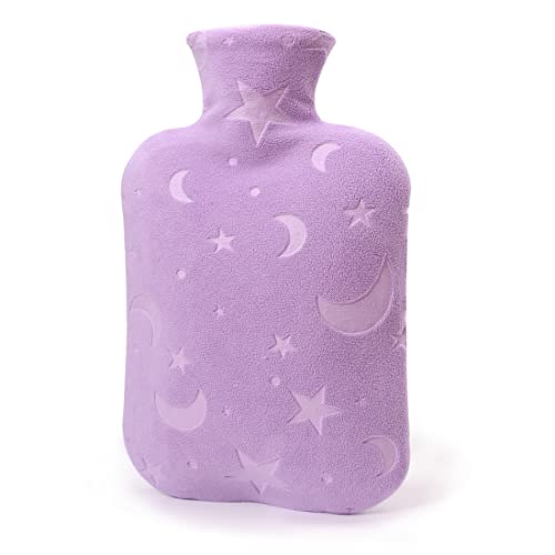 DICEVER Hot Water Bottle with Soft Cover, 2L Hot Water Bag for Menstrual Cramps, Neck and Shoulder Pain Relief, Hot and Cold Therapies, Hand Feet Warmer, Purple - Purple