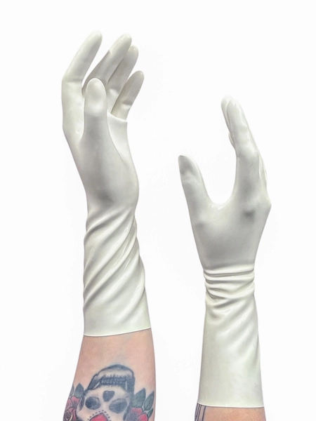 Long Wrist Gloves White