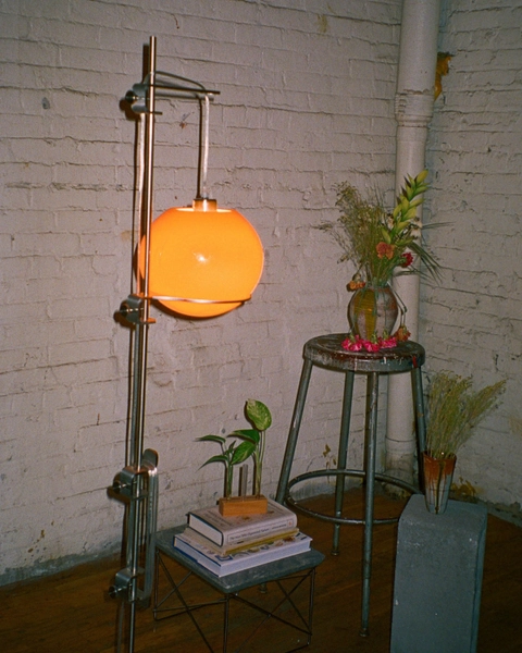 Space Age Glass Orb Floor Lamp