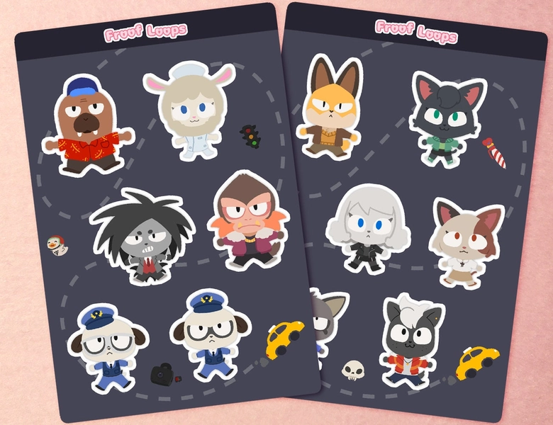 Odd Taxi Sticker Sheet & Keychain