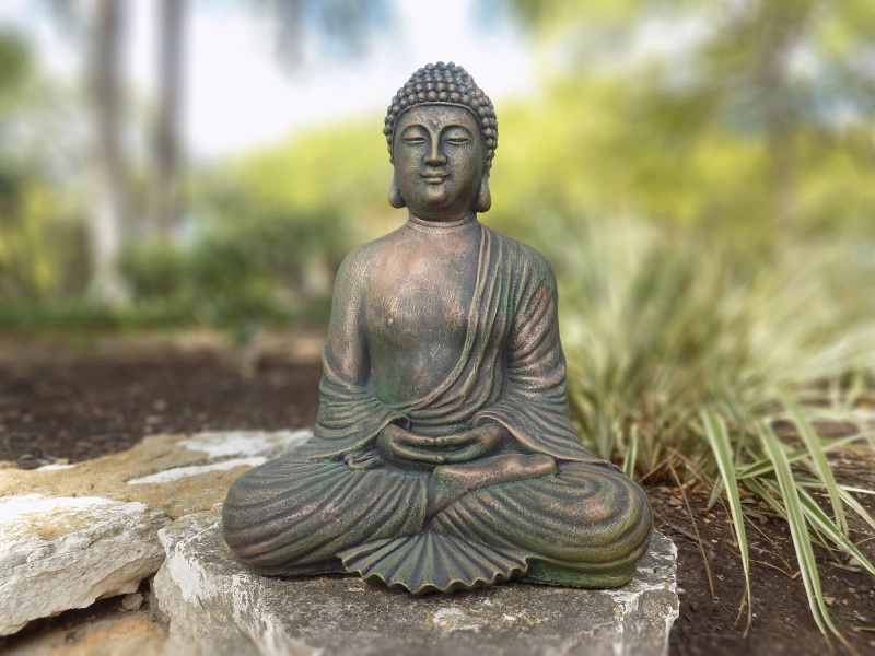 Meditation Buddha Concrete Statue Copper Style - Home or Garden Decor, Buddhism, Garden Buddha, Cement Buddha, Concrete Buddha, Zen Garden