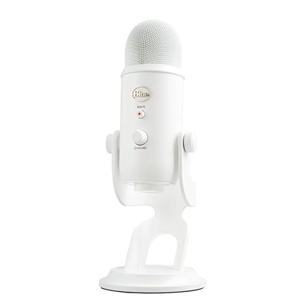 Blue Yeti USB Microphone for Gaming, Streaming, Podcasting, Twitch, YouTube, Discord, Recording for PC and Mac, 4 Polar Patterns, Studio Quality Sound, Plug & Play-Whiteout