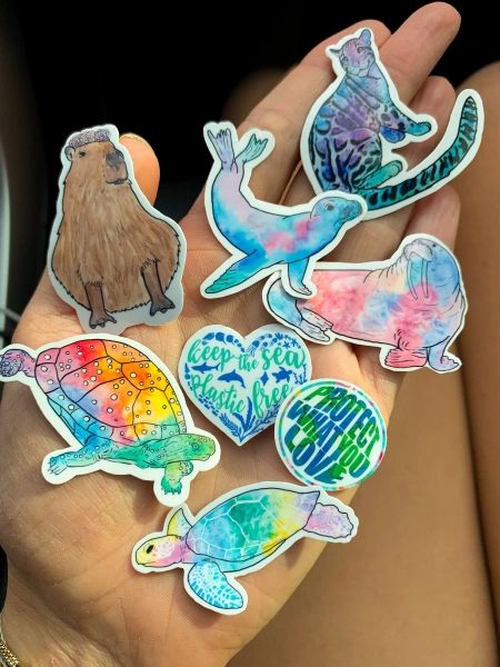 Mini sticker pack, waterproof sticker, vinyl sticker, water bottle sticker, animal sticker, animal gift, rainbow animals, mini stickers