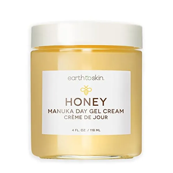 Earth To Skin Honey Manuka Day Gel Cream with Hyaluronic Acid & Vitamin E, All-Day Hydration for Face and Neck (4.0 Fl Oz)