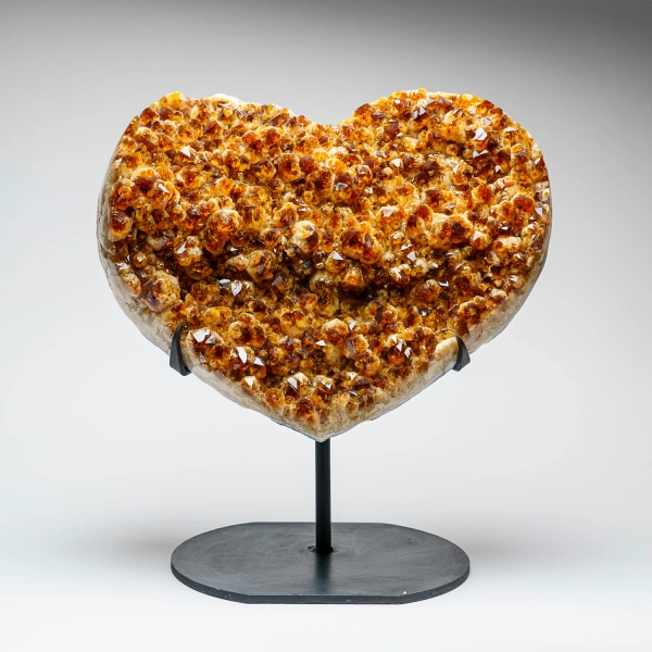 Genuine Citrine Cluster Heart on Stand from Brazil (46.5 lbs)