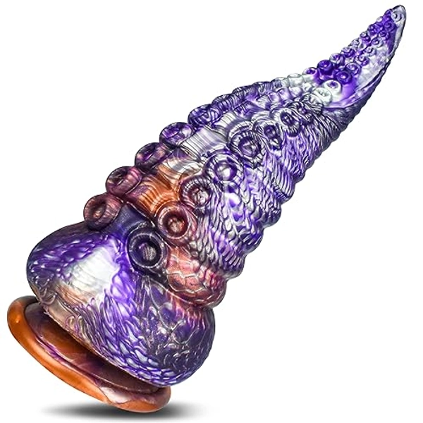 8.7in Realistic Dildo Silicone G Spot Dildo Buttplug, Leyuto Fantasy Tentacle Anal Plug Thick Monster Dragon Dildo with Strong Suction Cup Adult Sex Toy for Masturbation and Foreplay, Women & Men