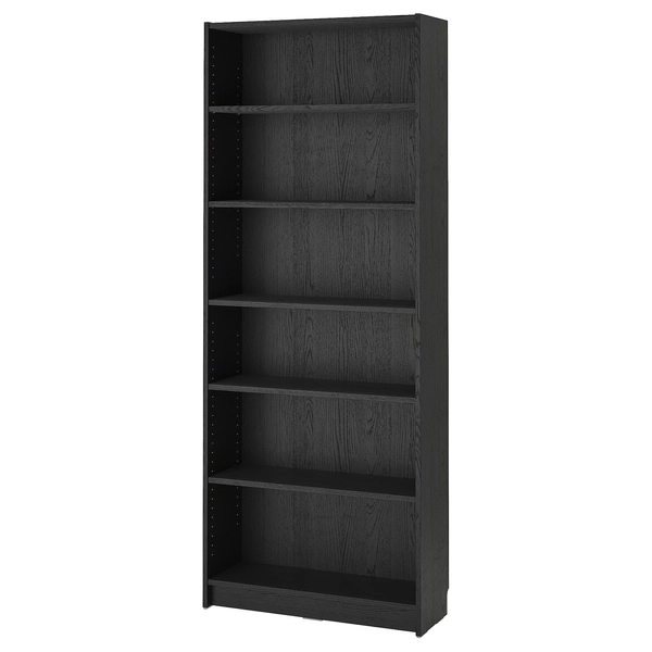 BILLY bookcase, black oak effect, 311/2x11x791/2" - IKEA