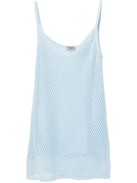 2000s crochet-knit cotton slip dress