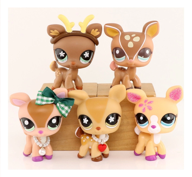 Pet Shop LPS Deer 5pcs,lps Deer 2499 634 2112 670 1677 with lps Accessories Rare