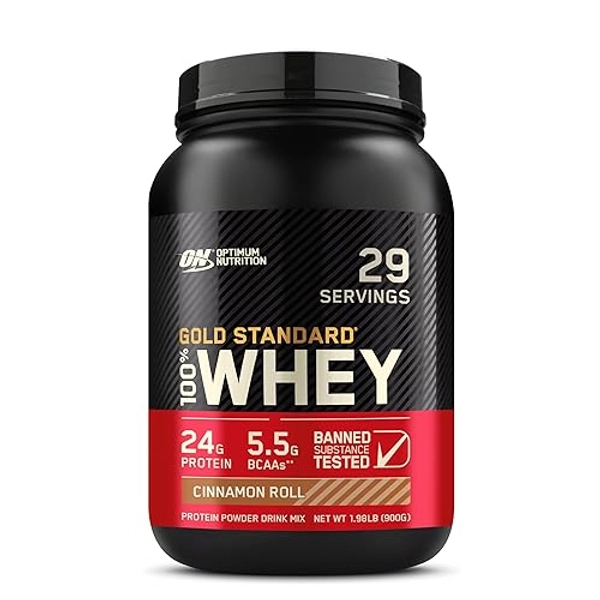 Optimum Nutrition New Flavor Gold Standard 100% Whey Protein Powder, Cinnamon Roll, 2 Pound (Pack of 1) (Packaging May Vary)