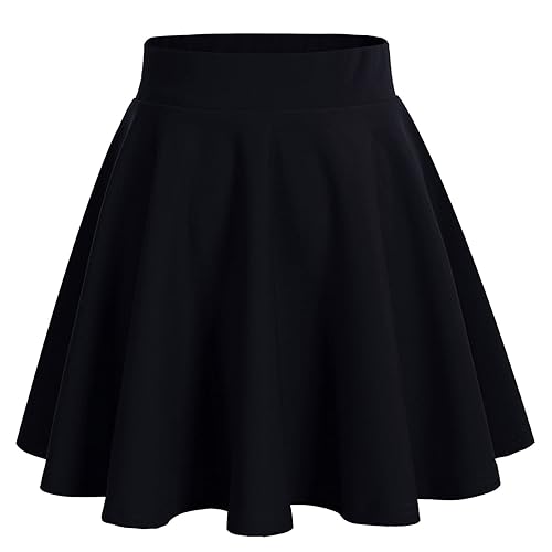 Bridesmay Jupe plissée Polyvalente et Extensible pour Femme - M - Noir