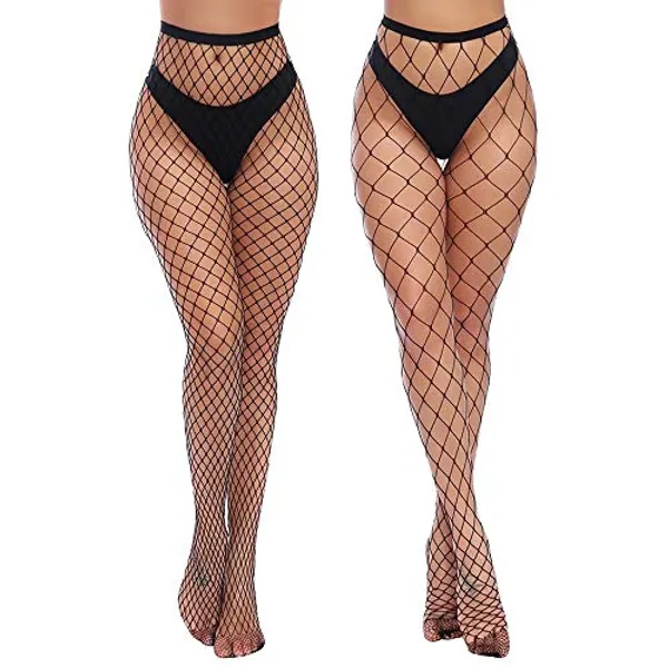 Charmnight Womens High Waist Tights Fishnet Stockings Thigh High Pantyhose