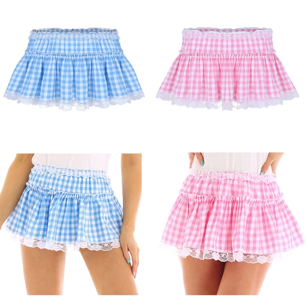 Short gingham Mini Skirts
