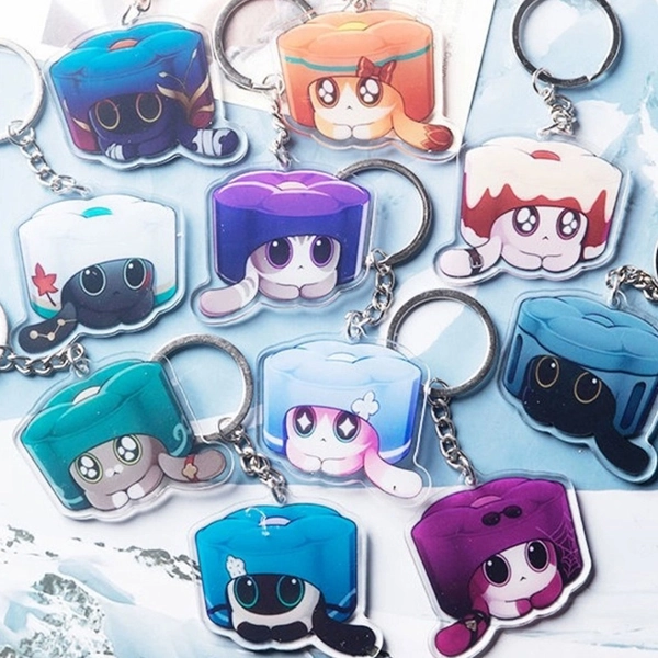 HSR Cat Cake Keychain Cute Honkai Star Rail Acrylic Charm - Trailblazer