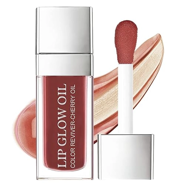 AOOWU Lip Glow Oil, Getönter Lippenöl Lipgloss, Long Lasting Lip Plumper Oil, Moisturizing Hydrating Lippen Care Lippenöl, Reduziert Feine Linien Nicht Klebriges Lip Gloss Tint(012)