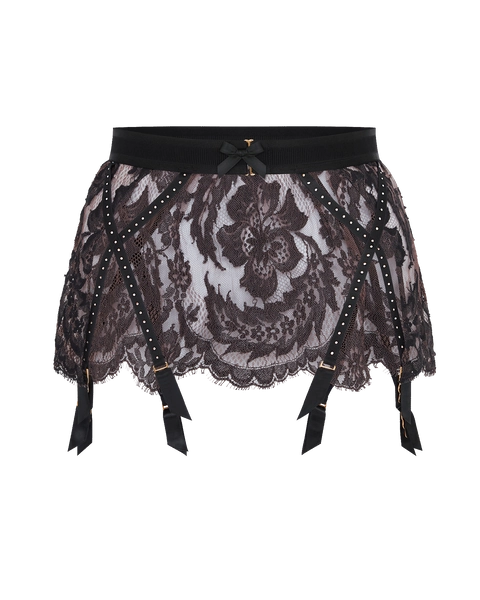Temptressa Suspender in Mink/Black | By Agent Provocateur