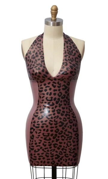 Leopard Halter Mini Dress — Reneé Masoomian