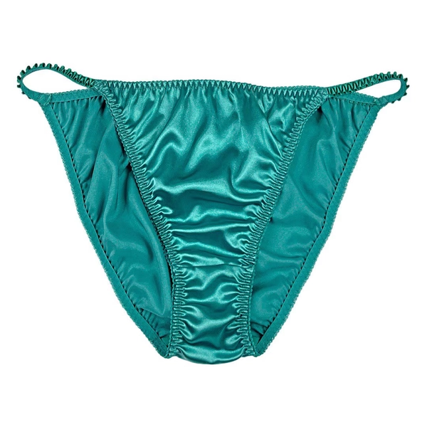 Satin String Bikini Panty Green