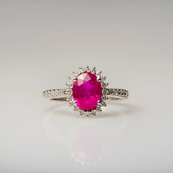 14k White Gold Ruby (2.18ct.) Ring