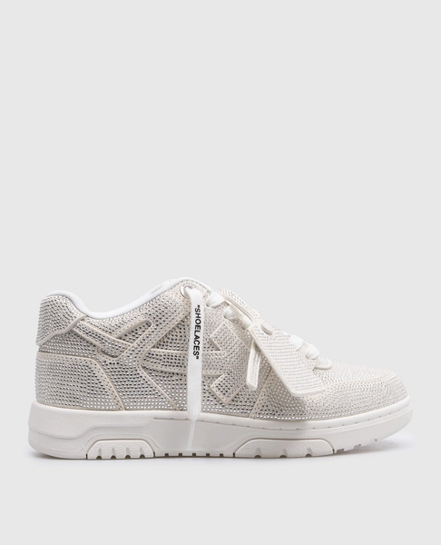 Off-White - Sneakers Out Of Office in camoscio bianco con cristalli OWIA259C99LEA015 acquista online su Symbol