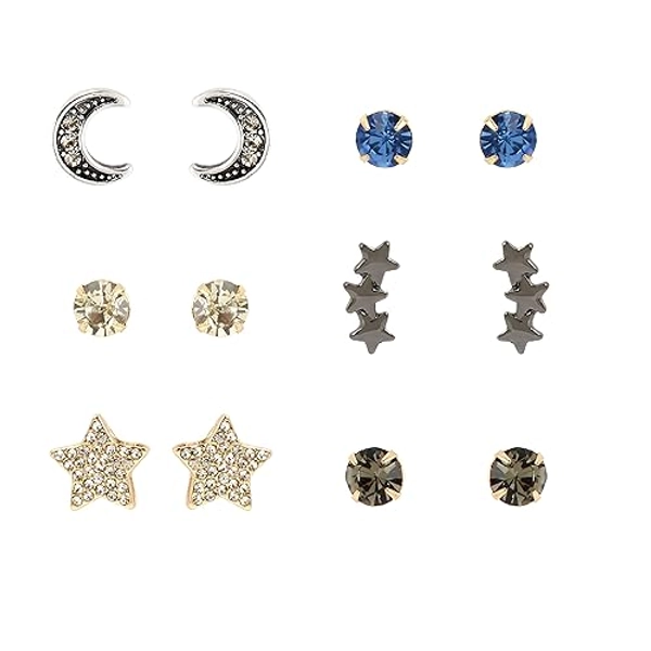 Betsey Johnson Celestial Stud Earrings Set in a Betsey Johnson Gift Box