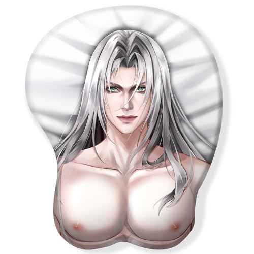 Mankanonga 3D Cartoon Boob Mousepad Anime Mouse Pads Merch Gaming Mousepads Sephiroth Desk Mat 2Way Skin…
